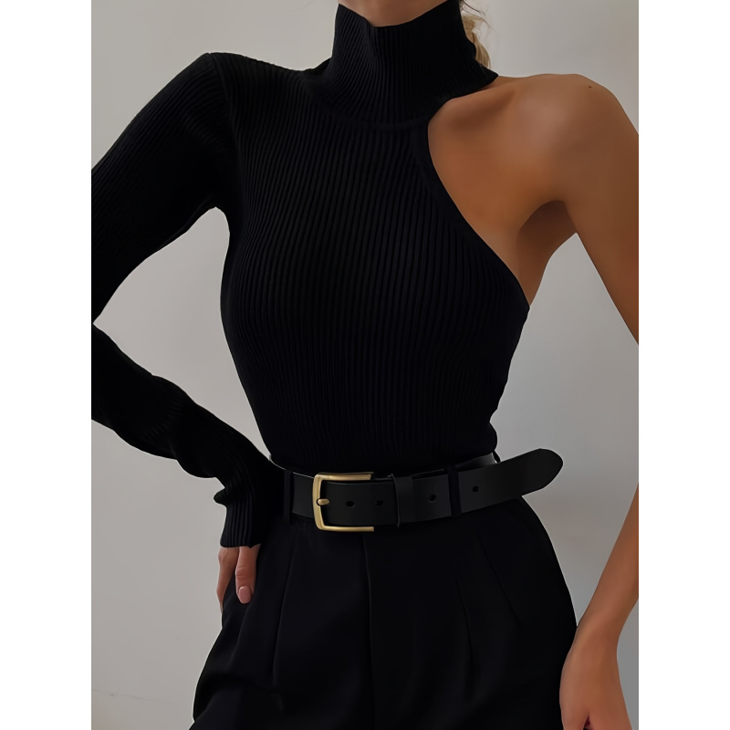 Winter Clothing For Woman - Body de punto acanalado asimétrico de