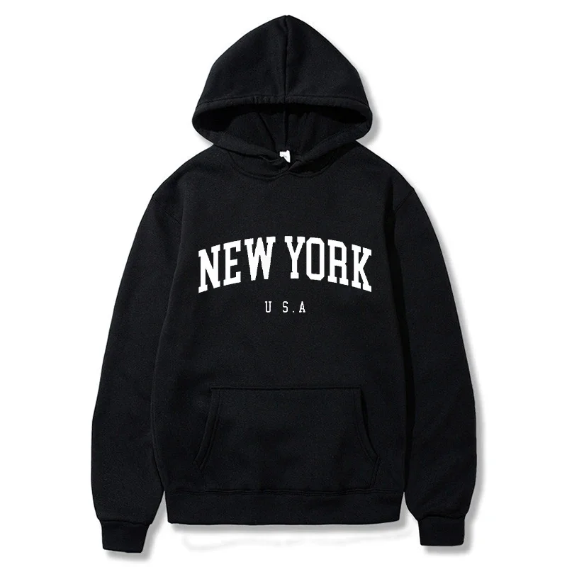 Winter Clothing New York - Sudadera con Capucha Estampada de Nueva