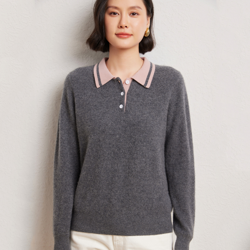 Jersey con cuello tipo Polo de - Winter Clothing For Woman reseña y precio