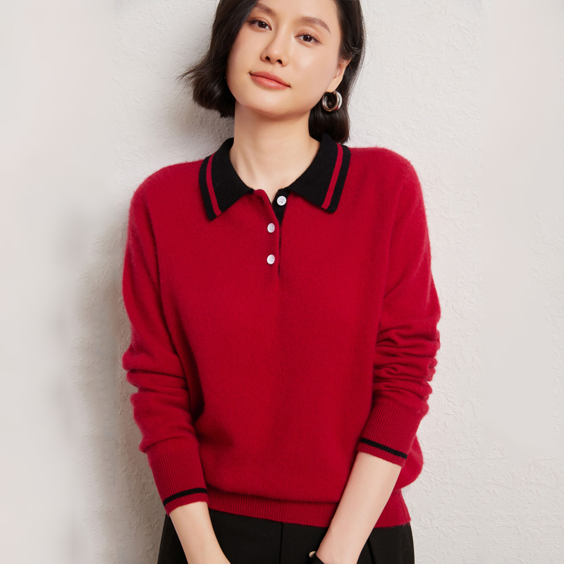 Jersey con cuello tipo Polo de - Winter Clothing For Woman reseña y precio