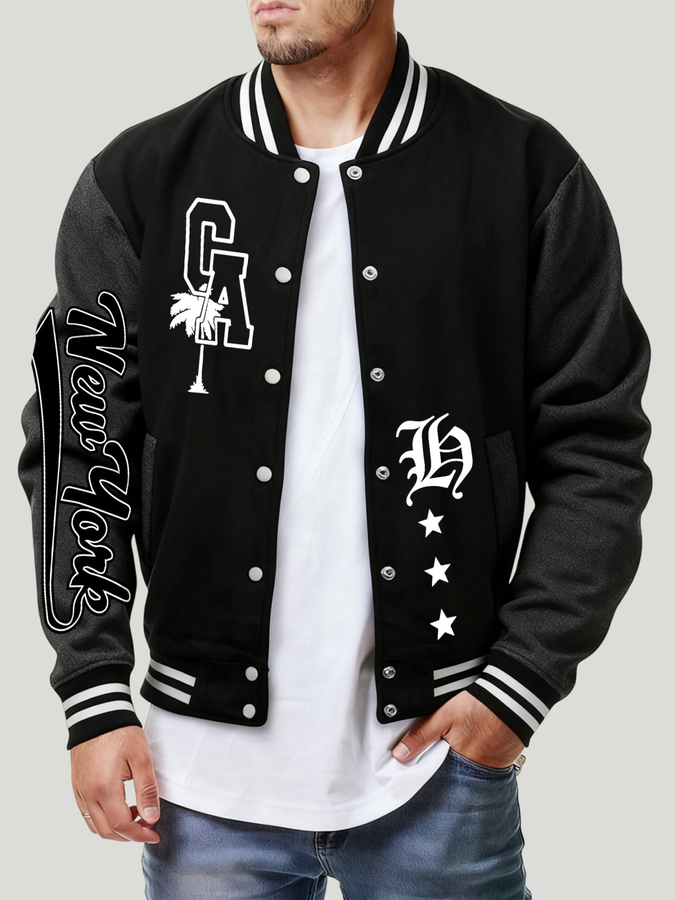 Chaqueta de béisbol con estamp - Winter Clothing New York reseña y precio