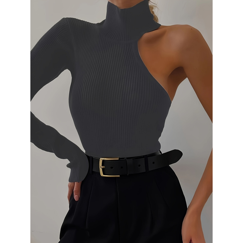 Body de punto acanalado asimét - Winter Clothing For Woman reseña y precio